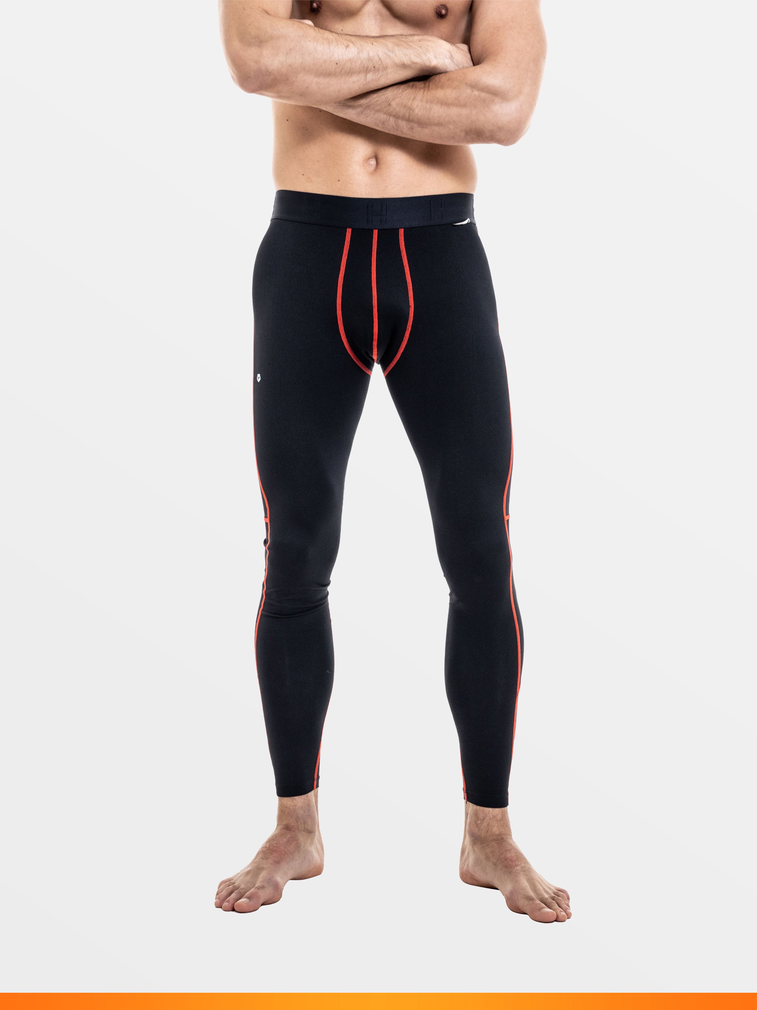 BLACK AND RED LEGGINGS