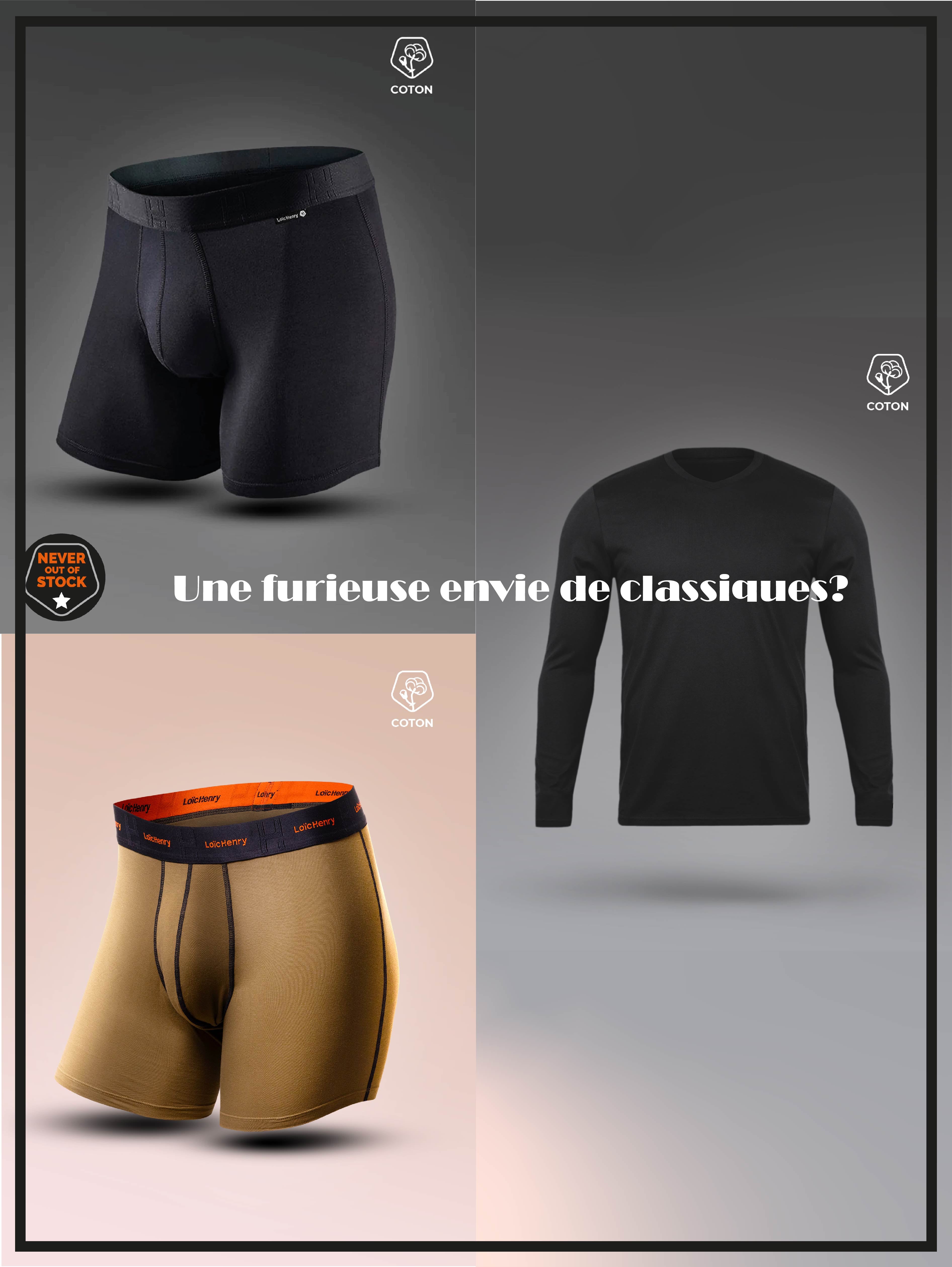 Lot de Boxer + Tshirt coton Offre 01 test