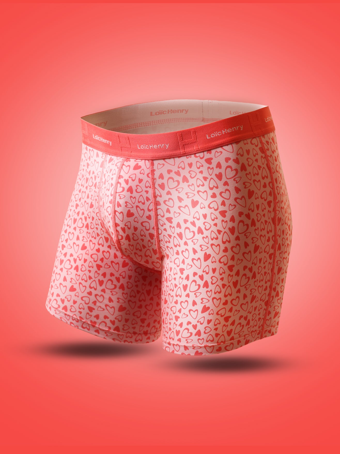 MEN'S BOXER SHORTS COTTON PINK RED PINK HEARTS
