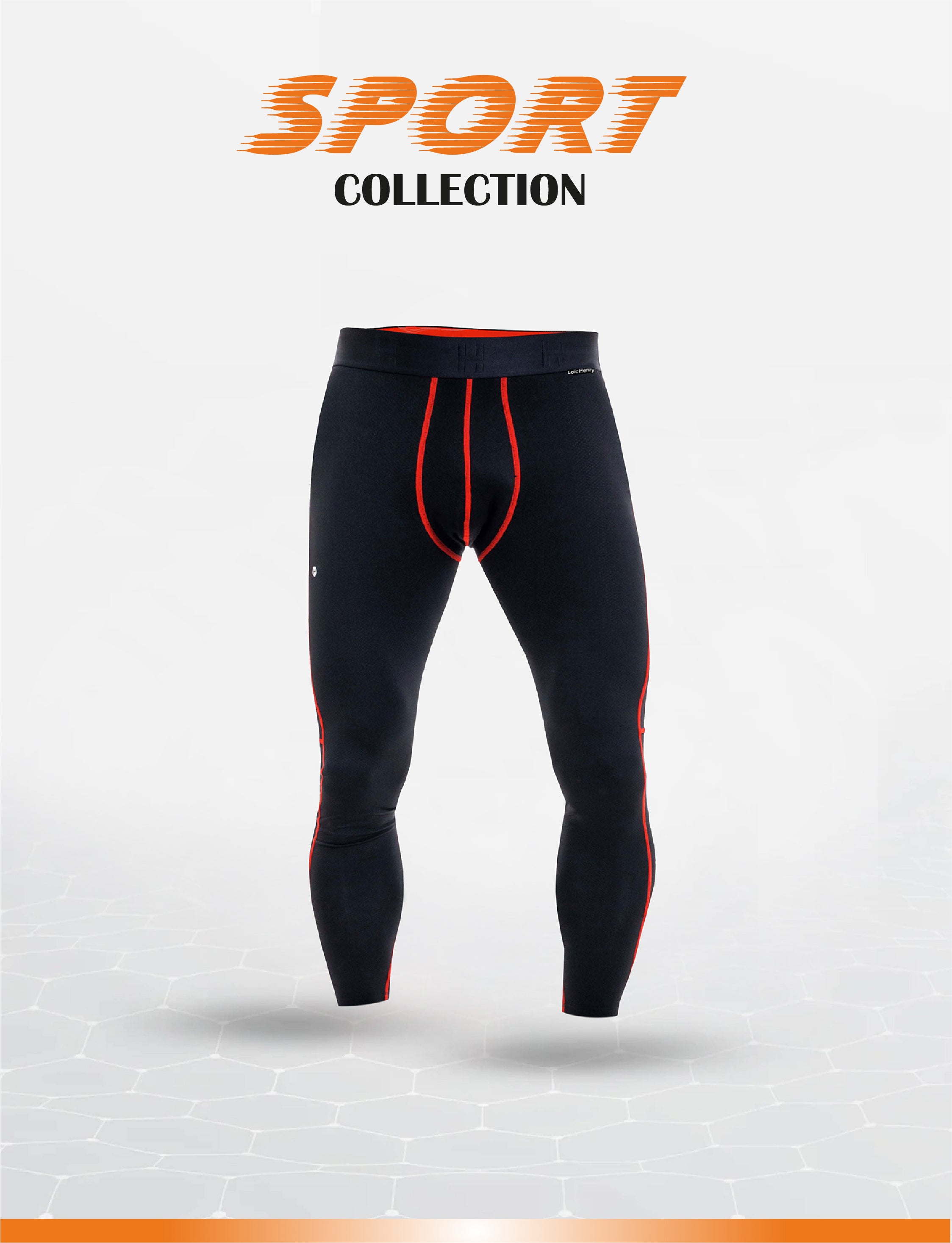 BLACK AND RED LEGGING 3/4
