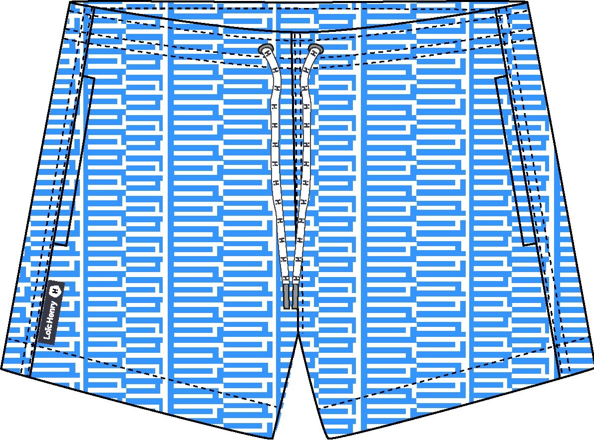 Short de bain Court Blue Stripes