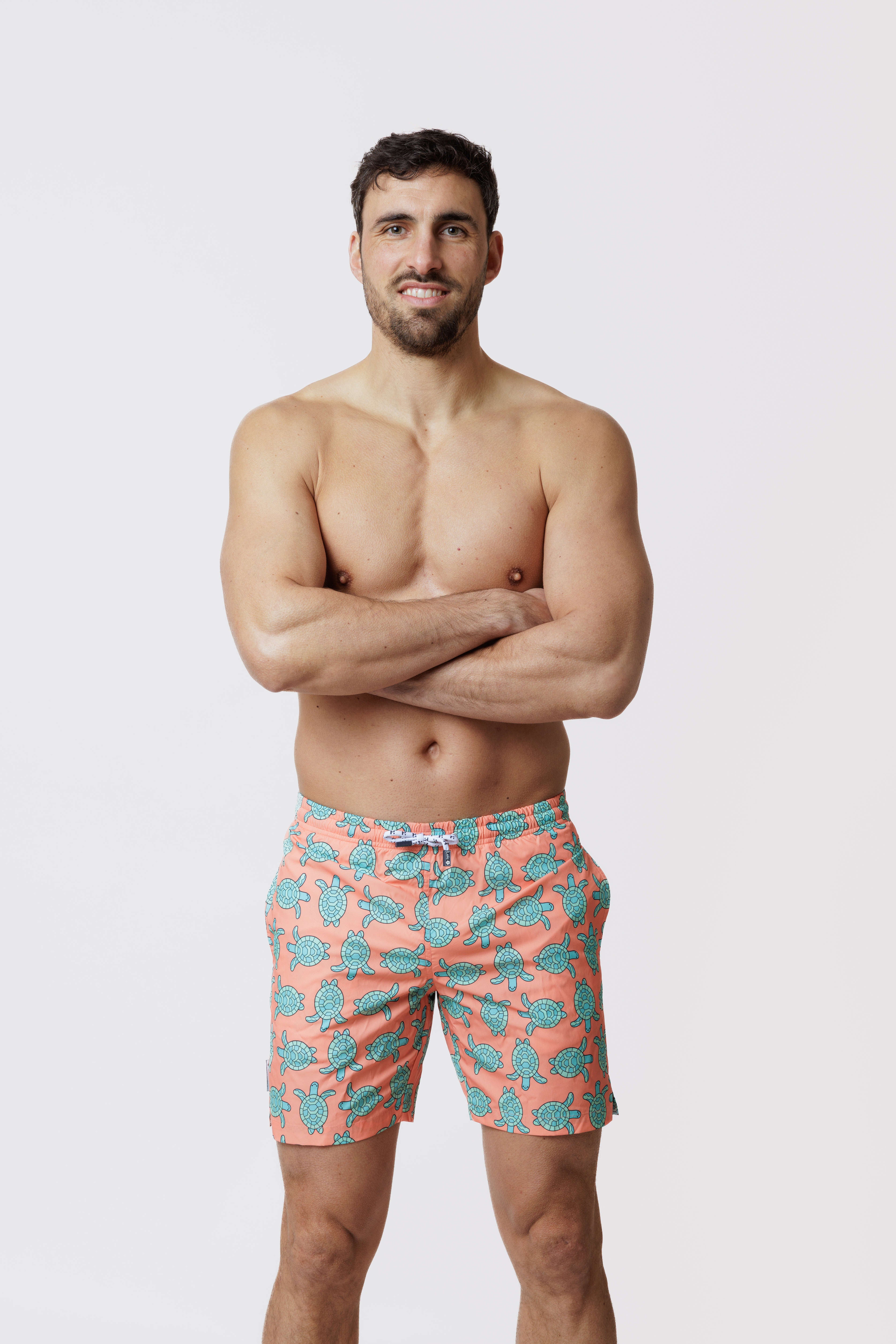 Short de bain Long Orange Tortue