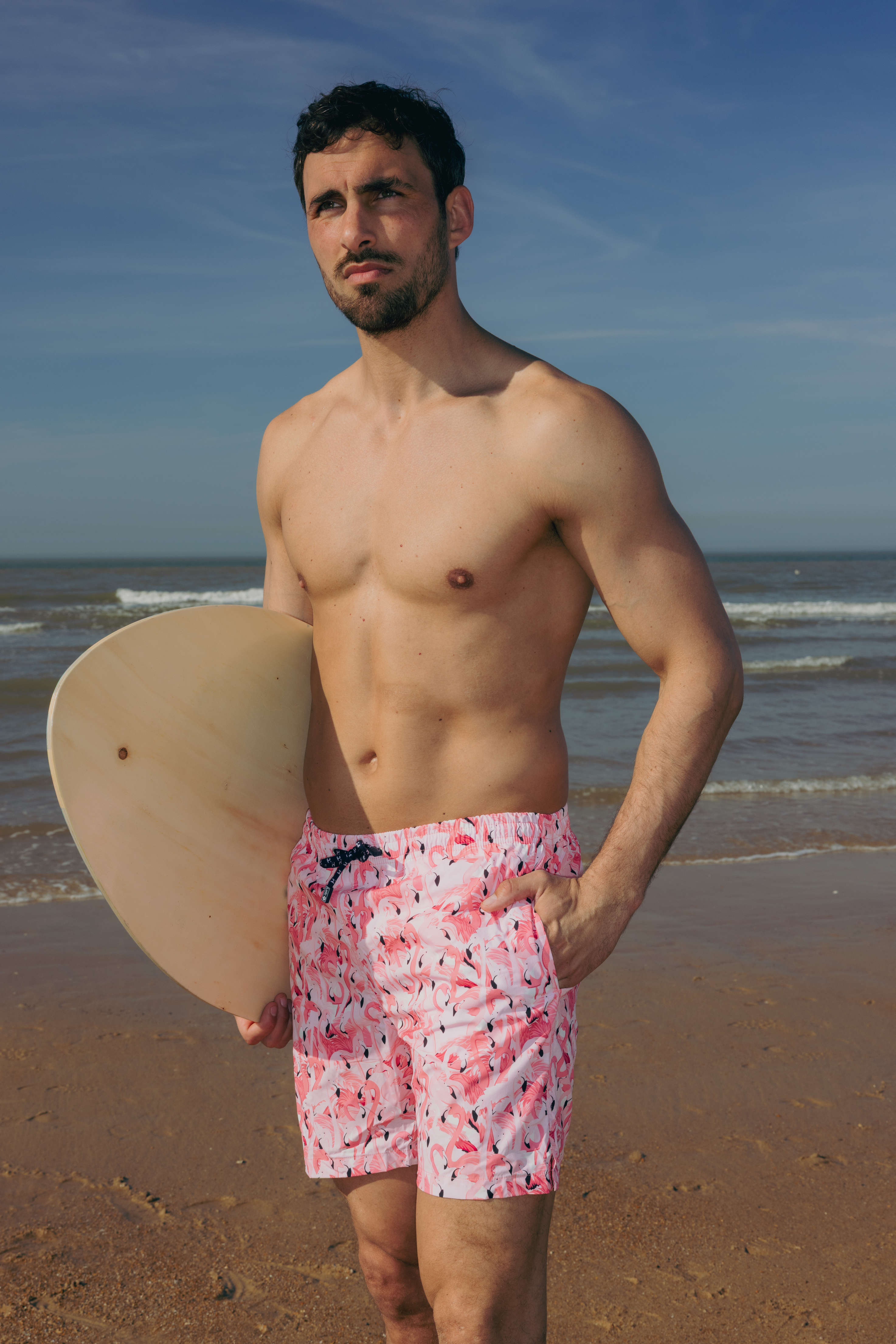 Short de bain Long Pink Flamingo