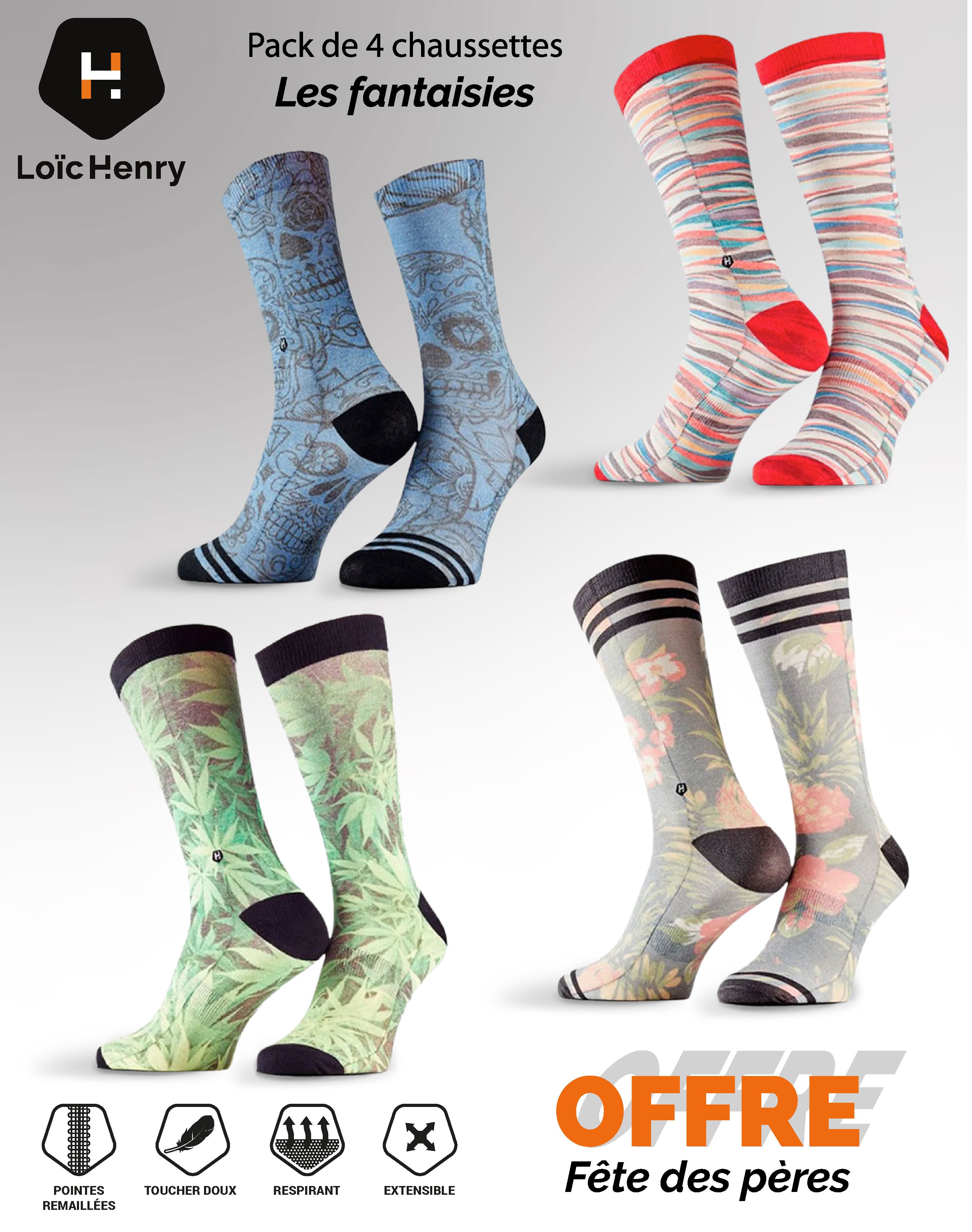 4 Chaussettes Fantaisies