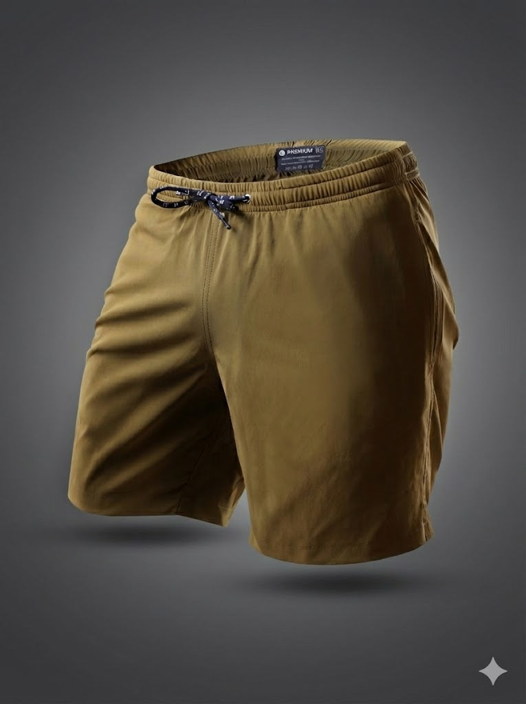 Short de bain Long Extensible Kaki