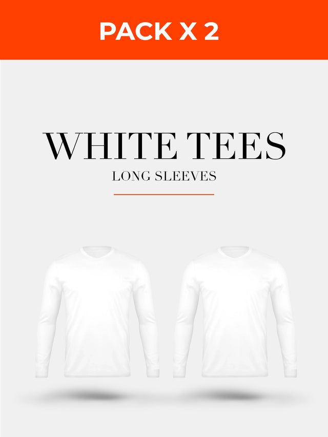 PACK WHITE LONG SLEEVES X2