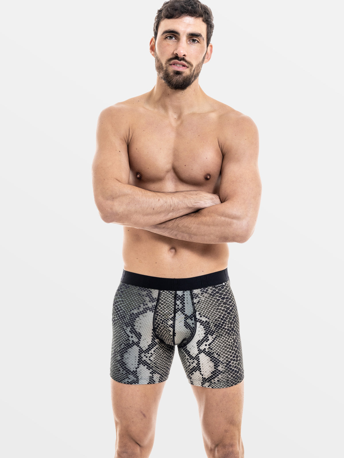 BOXER HOMME MODAL GRIS ANIMAL GREY PYTHON