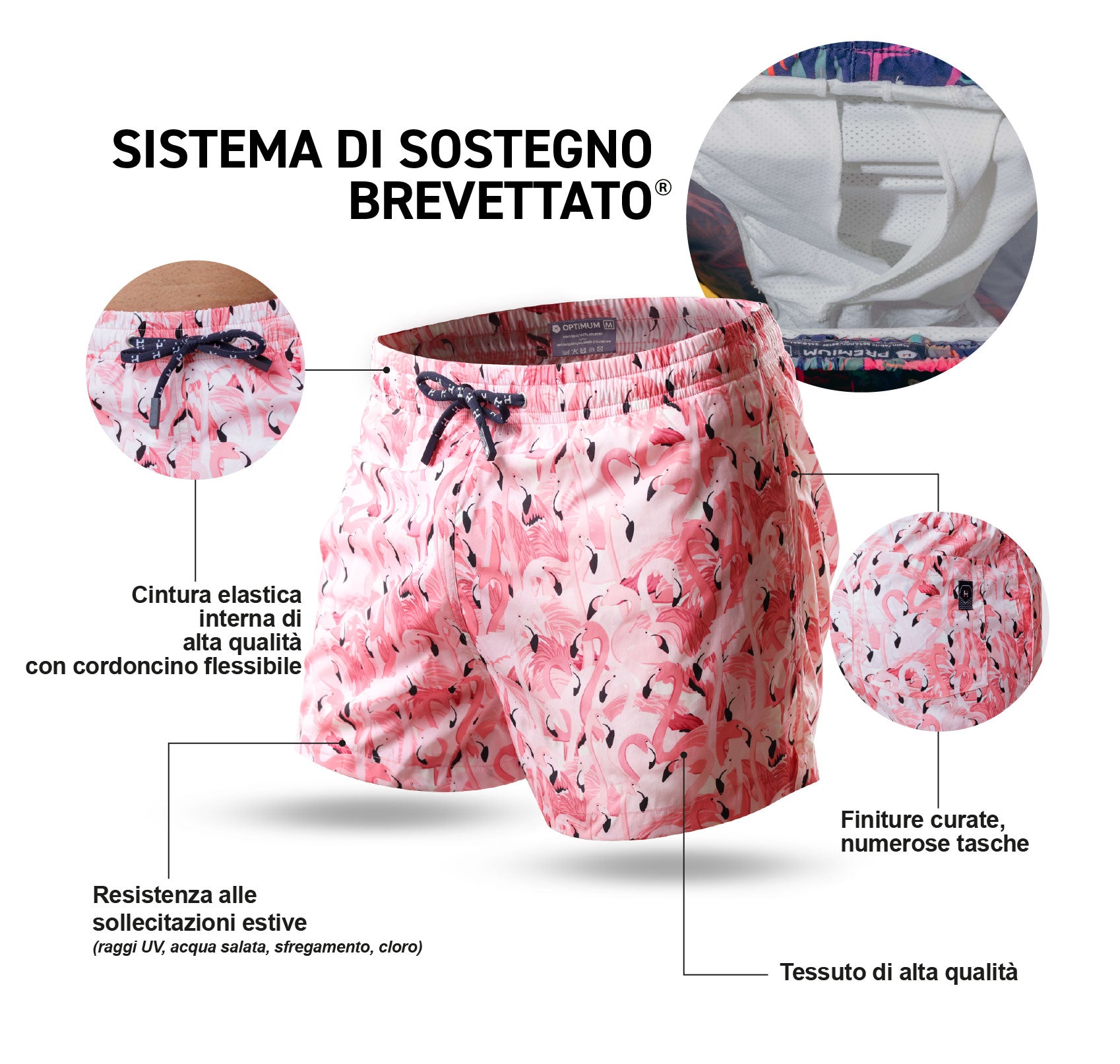 Costume da bagno corto Blue Stripes