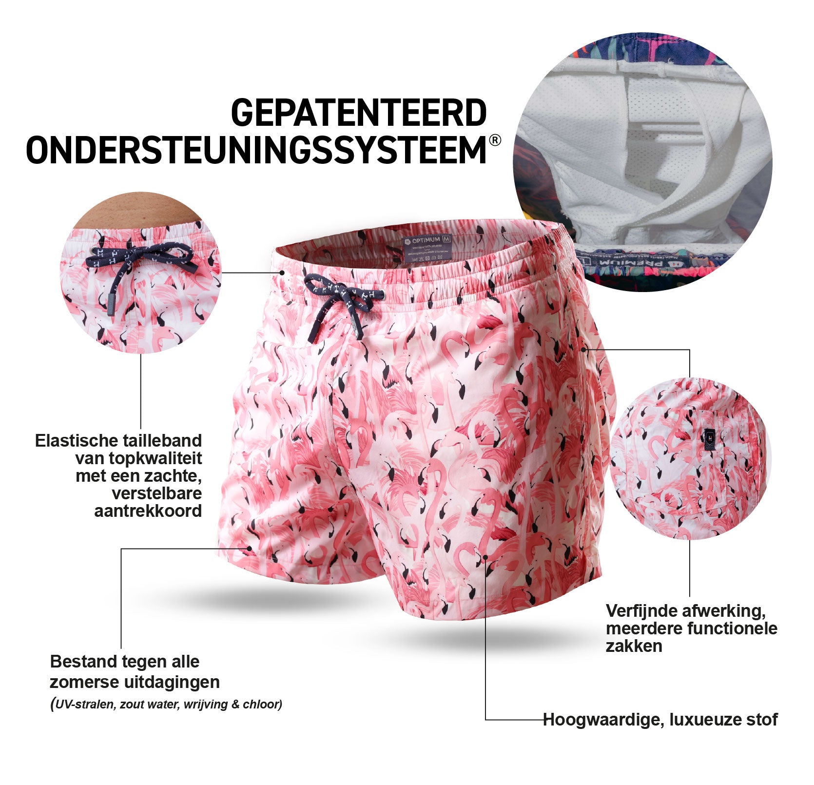 Korte Oranje Zwemshort met schildpadprint