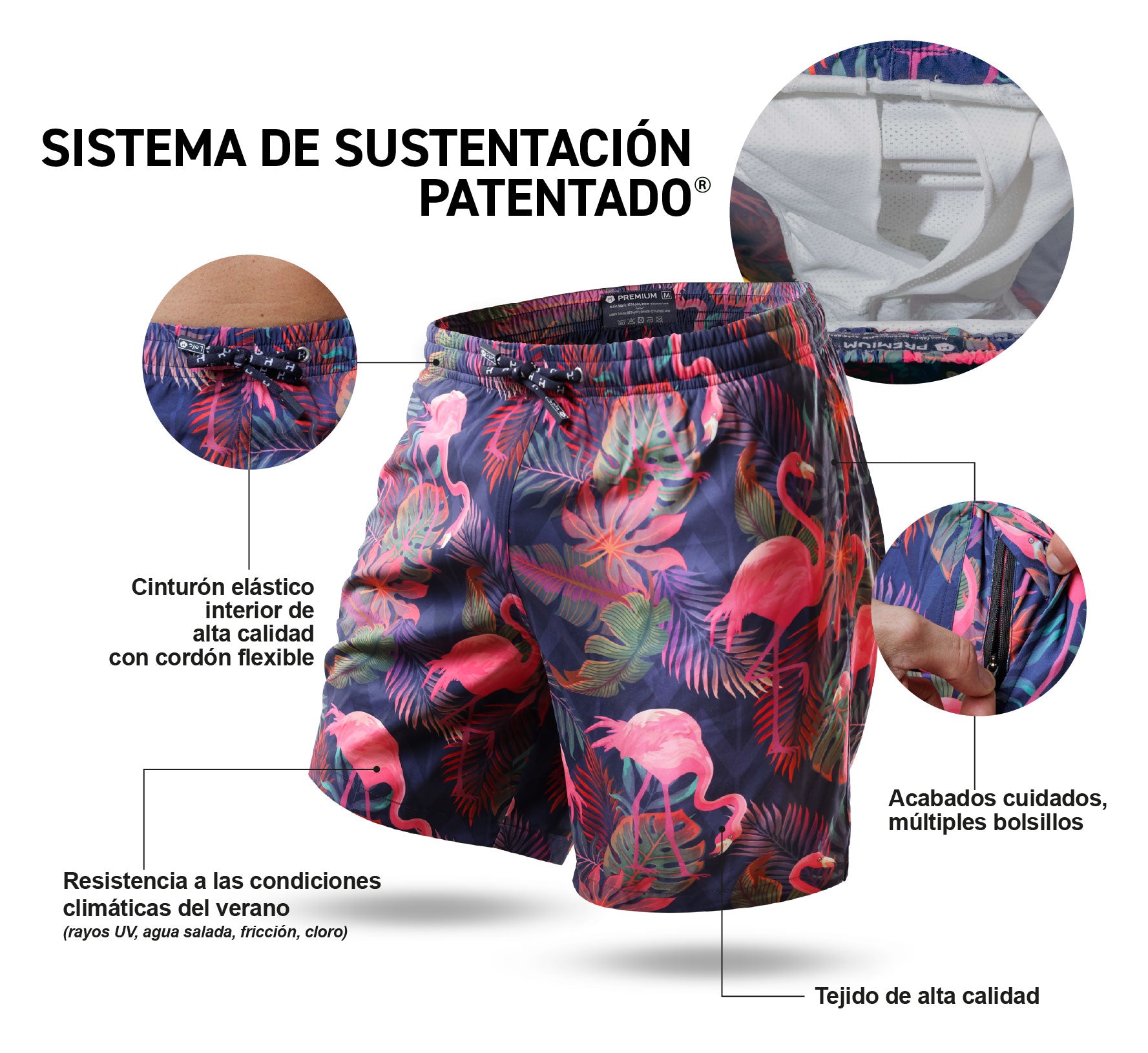 Costume da bagno lungo elasticizzato Blue Whales
