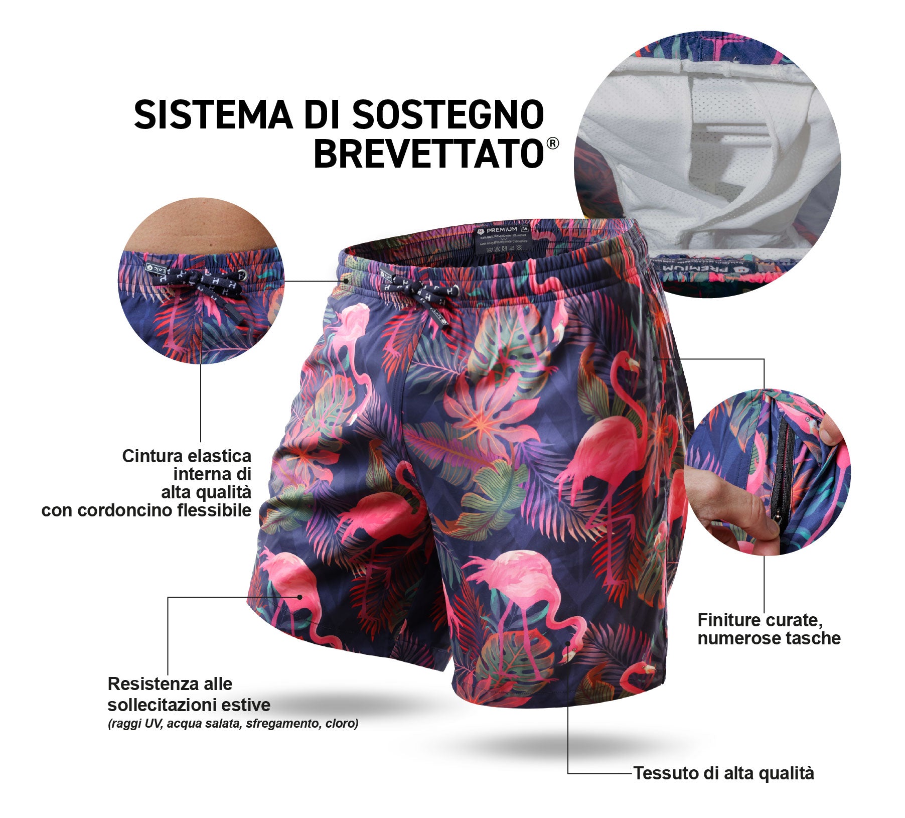Costume da bagno lungo elasticizzato Blue Whales