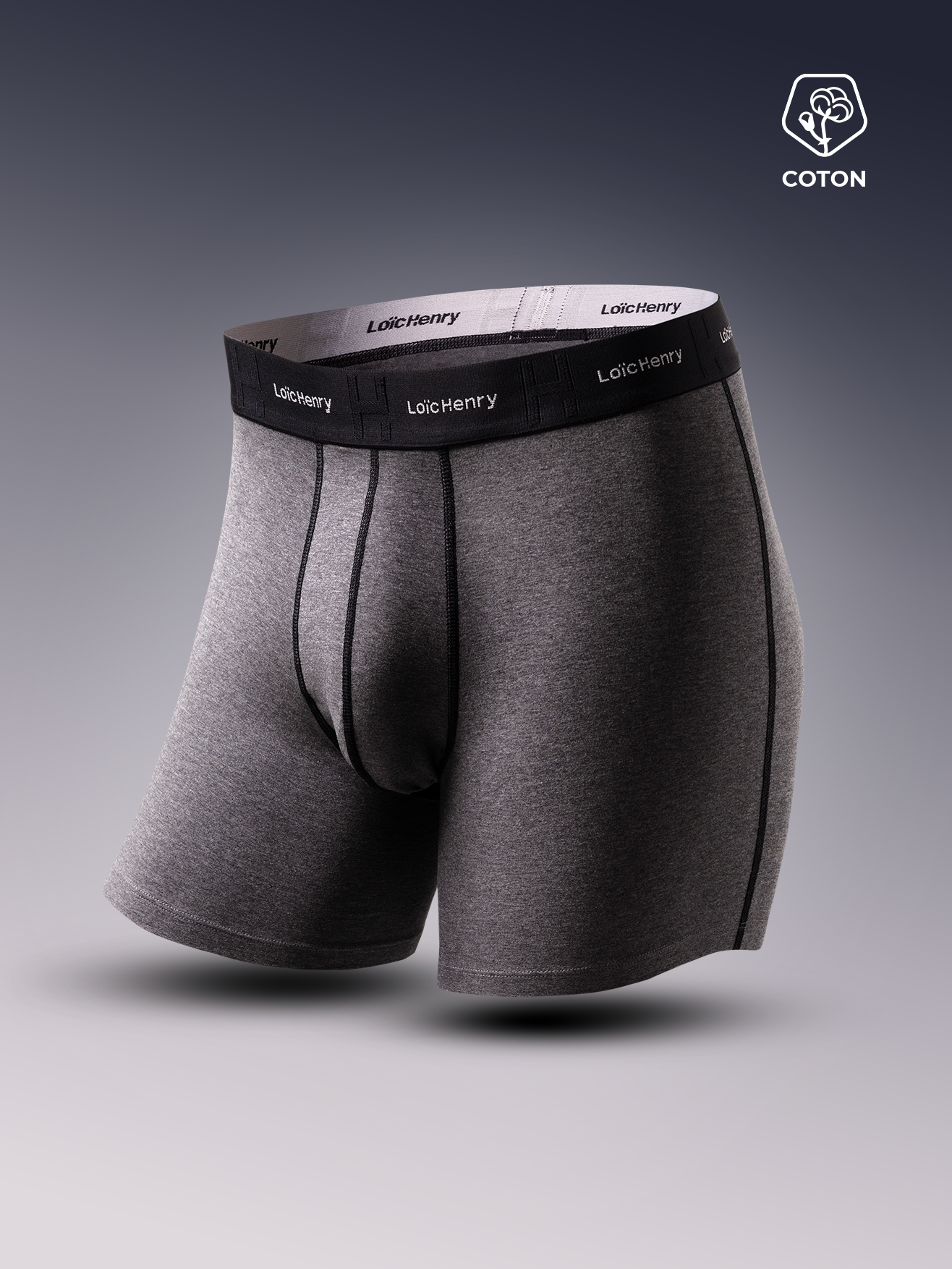 1 Boxer Gris + 1 Chaussette Unie