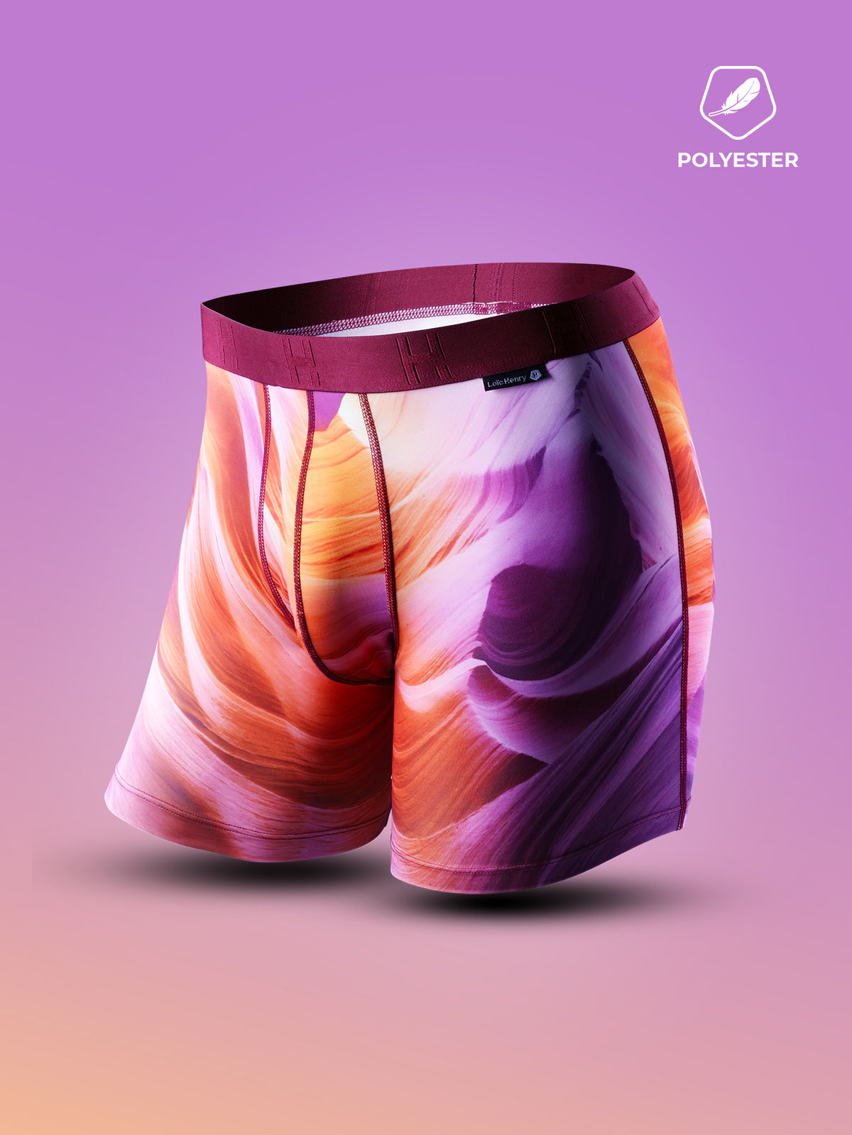 MEN'S POLYESTER BOXERS PINK PURPLE ORANGE CANYON
