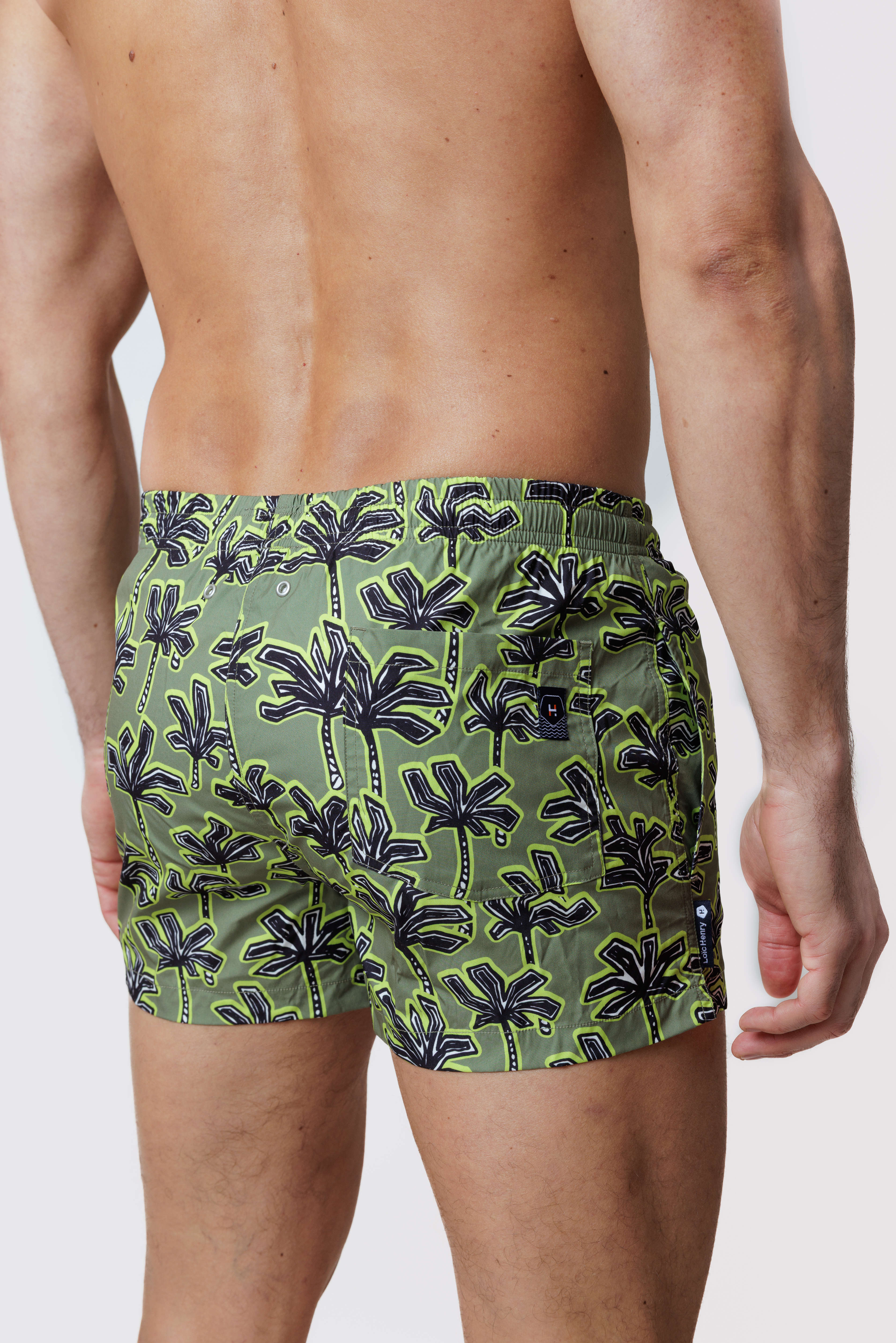 Short de bain Court Kaki Palm