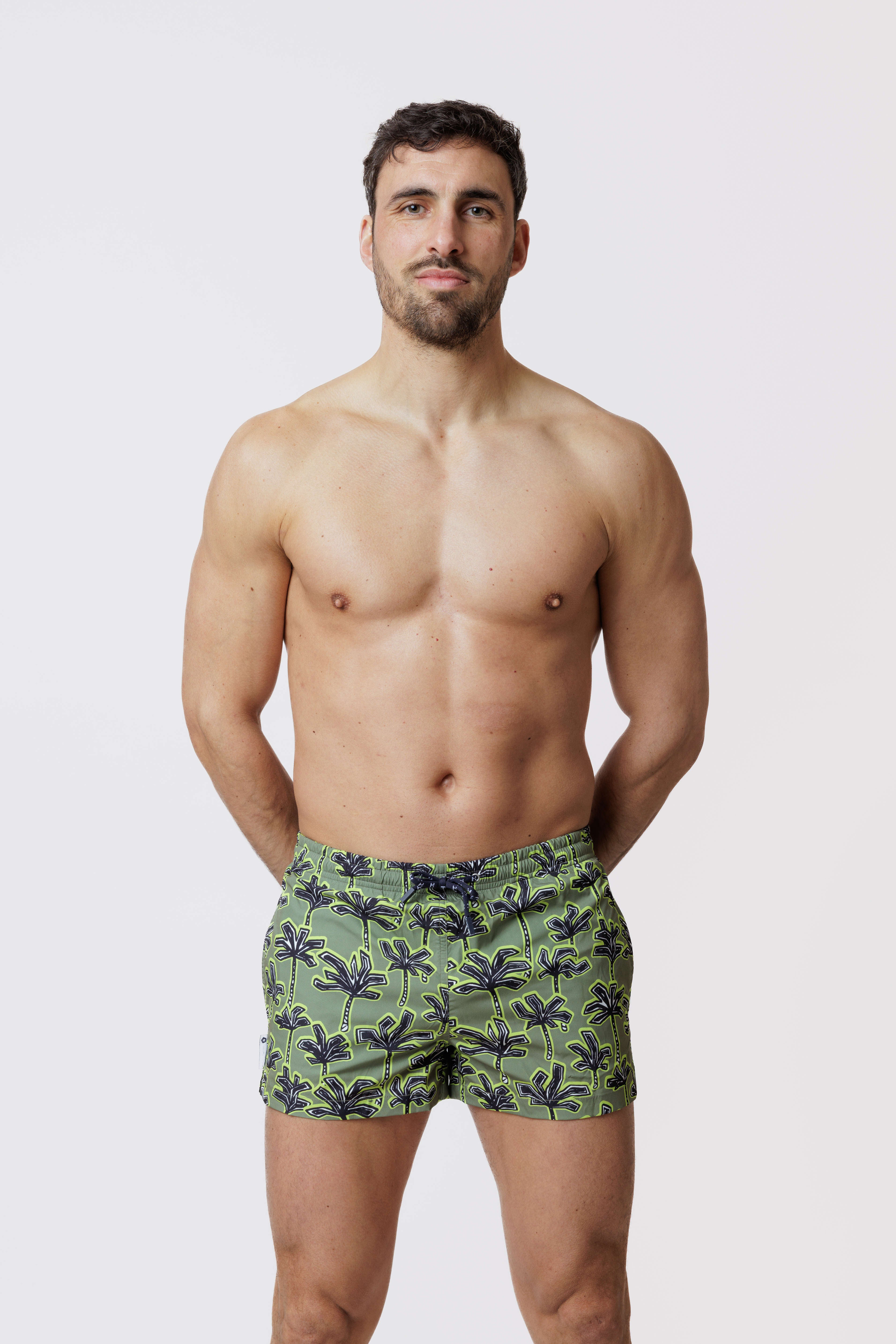 Short de bain Court Kaki Palm