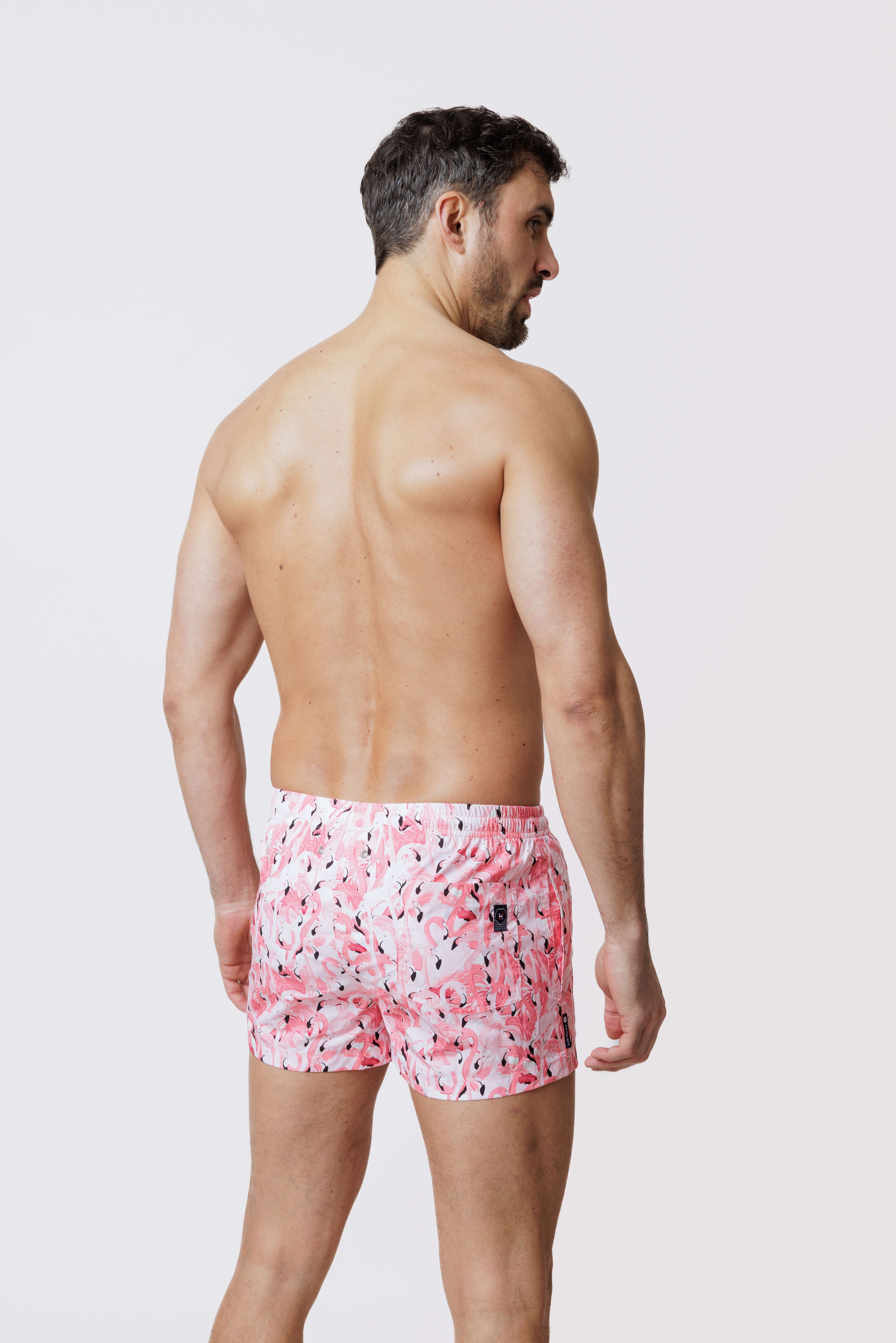 Short de bain Court Pink Flamingo