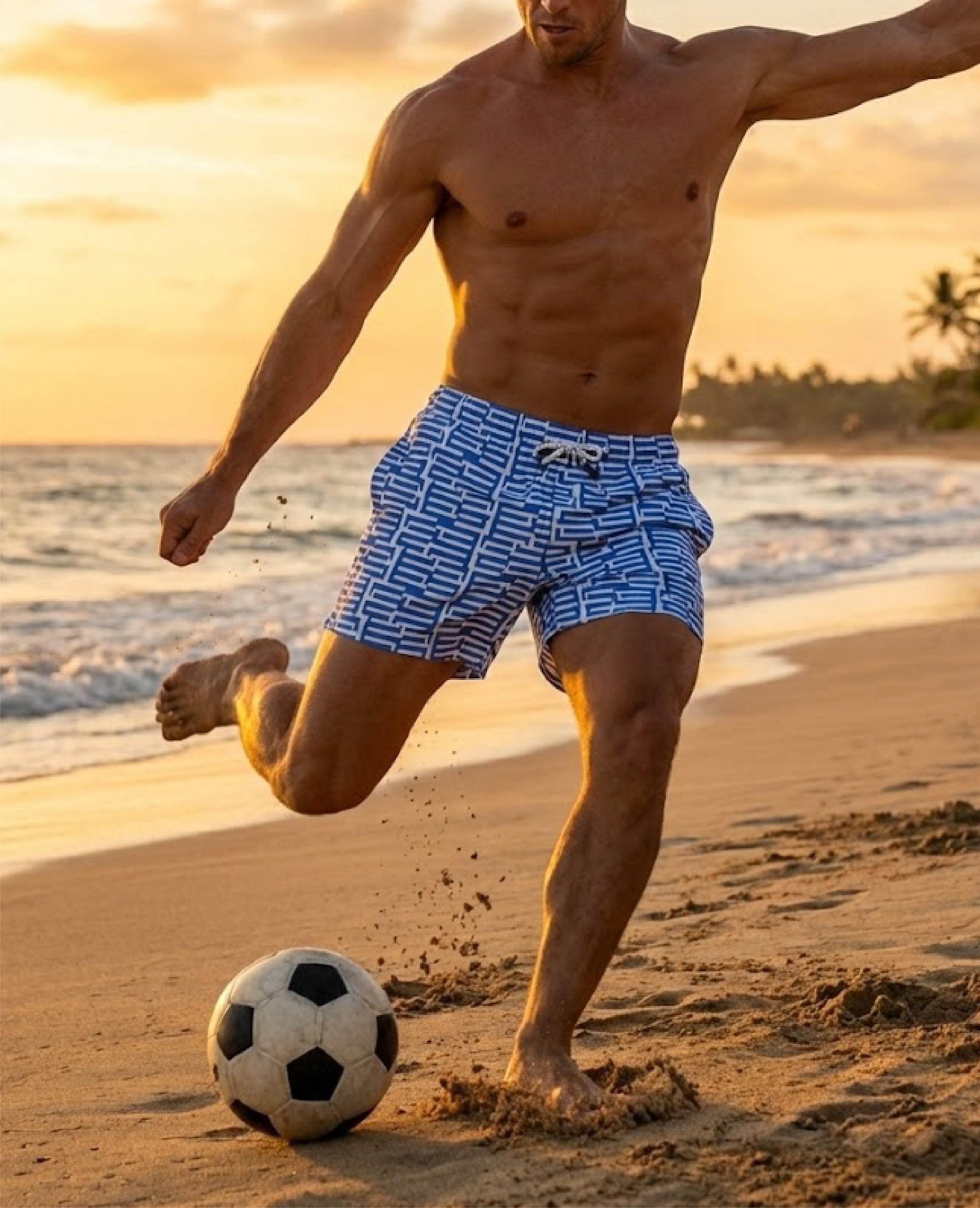 Short de bain Court Blue Stripes