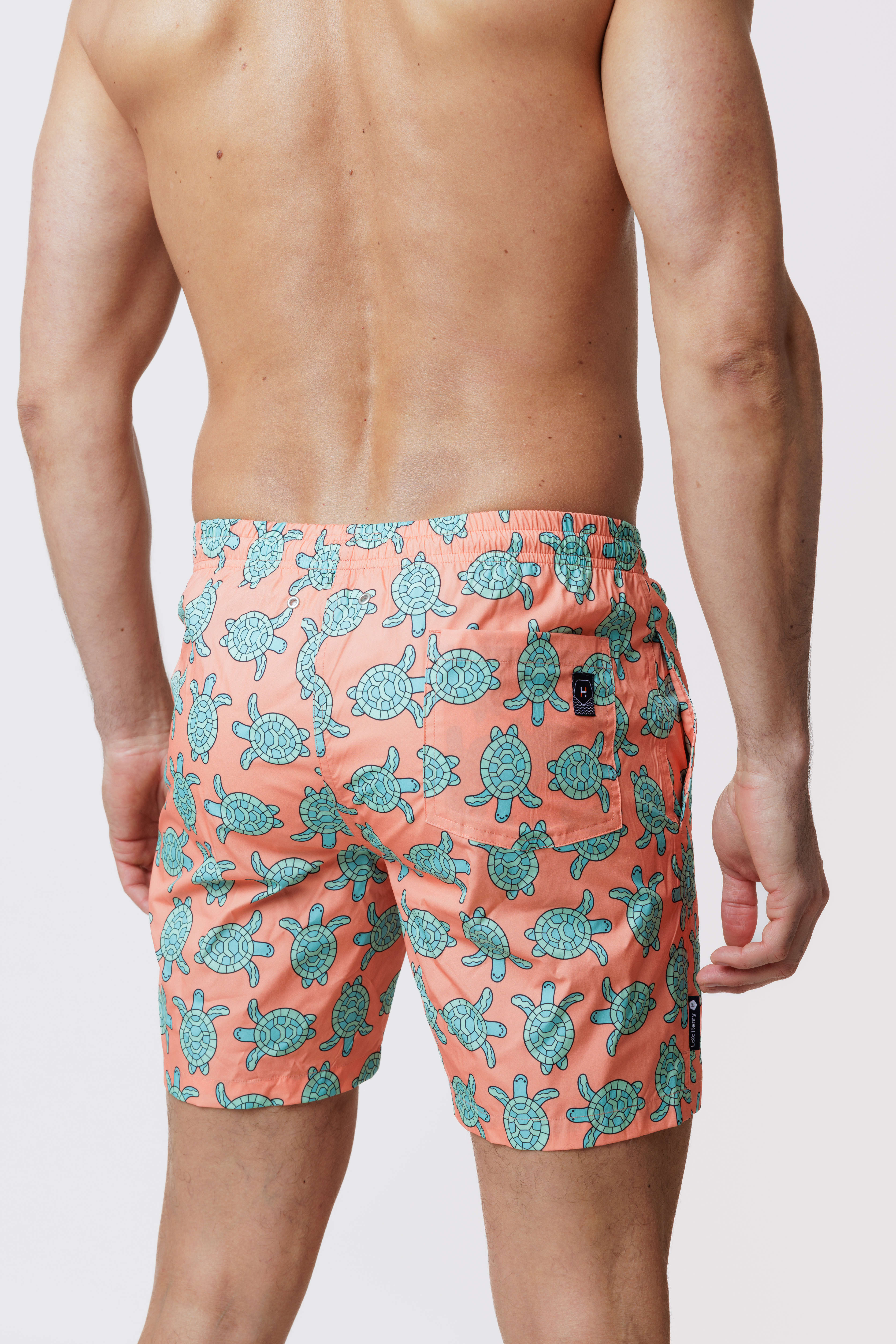 Short de bain Long Orange Tortue