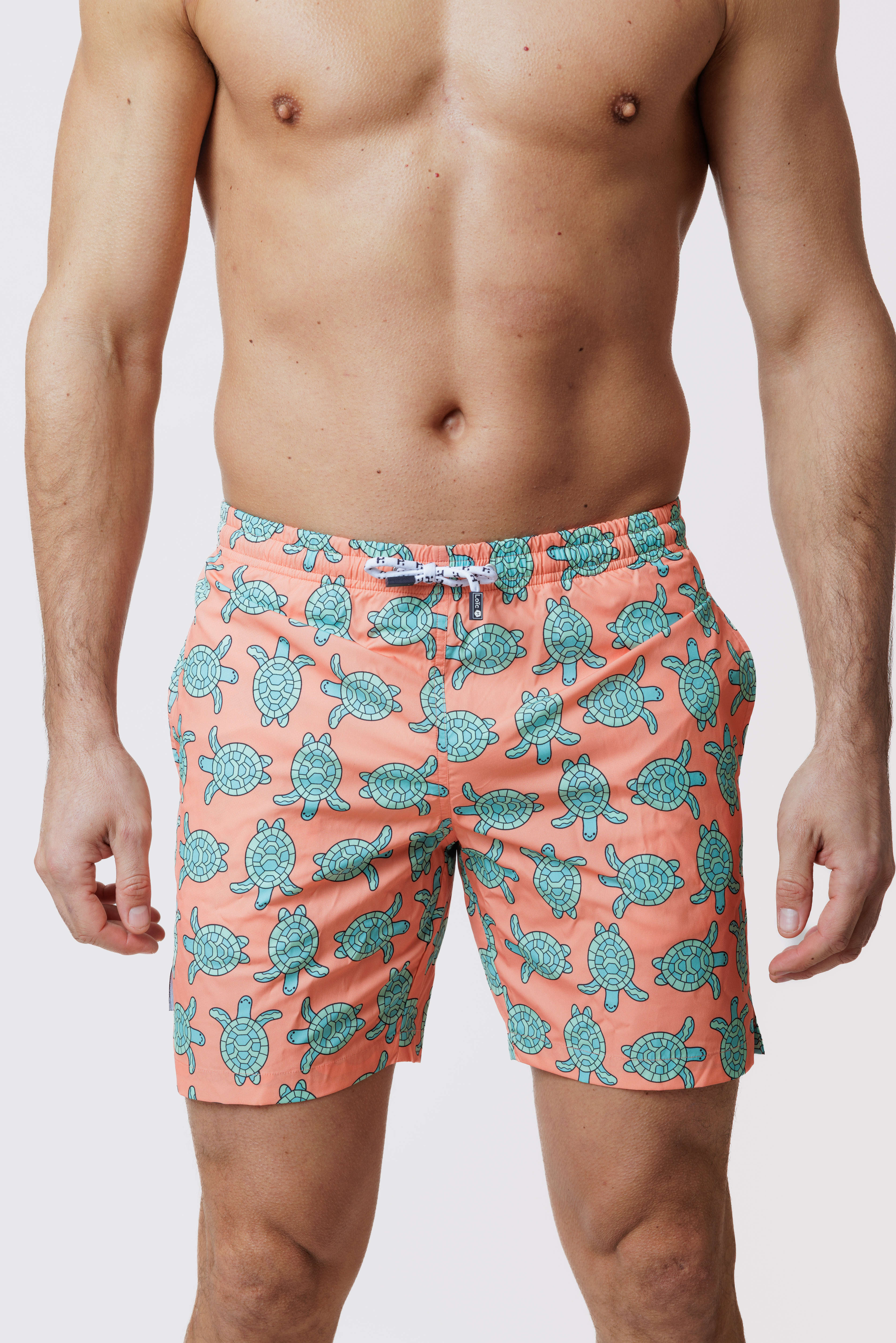 Short de bain Long Orange Tortue