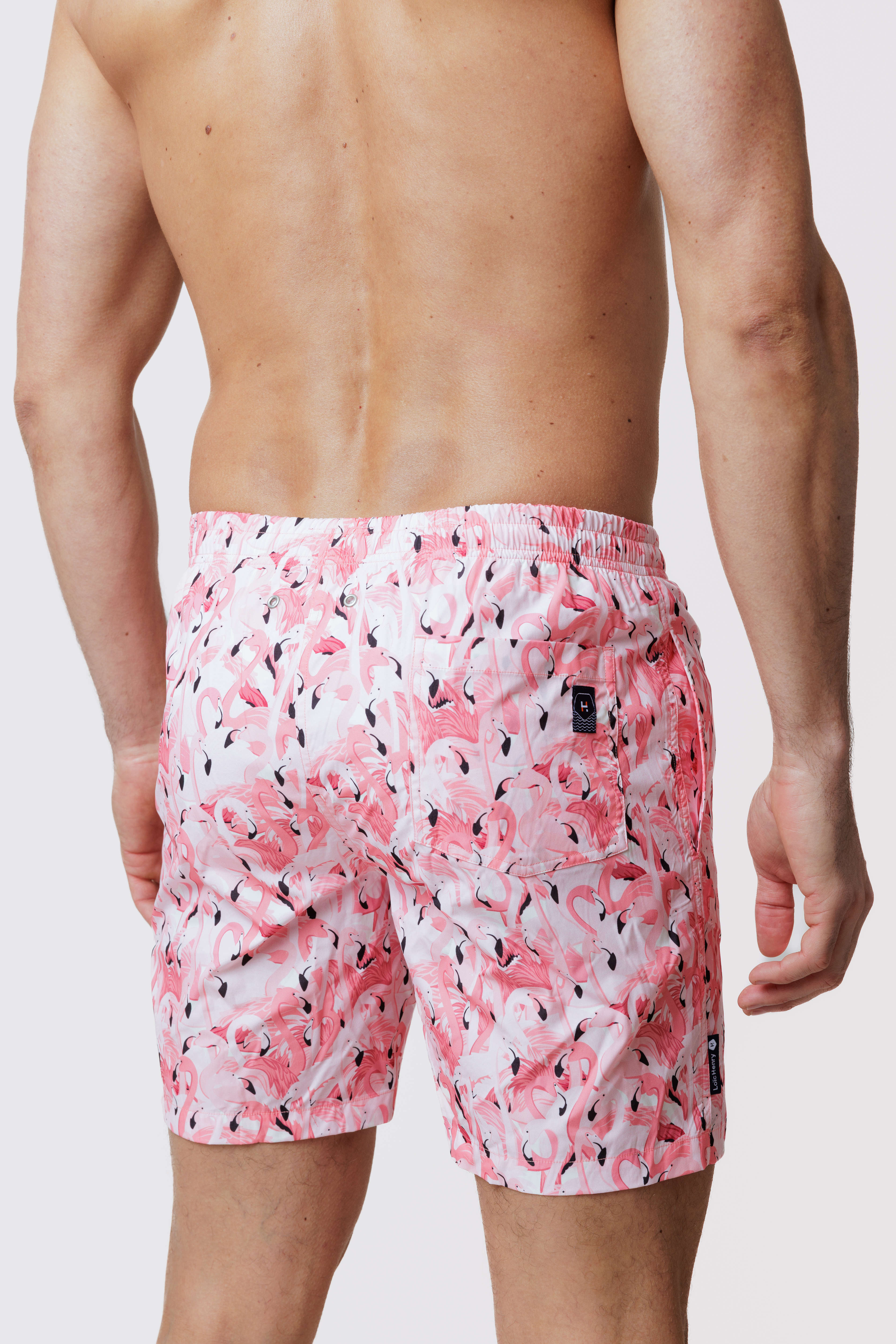 Short de bain Long Pink Flamingo
