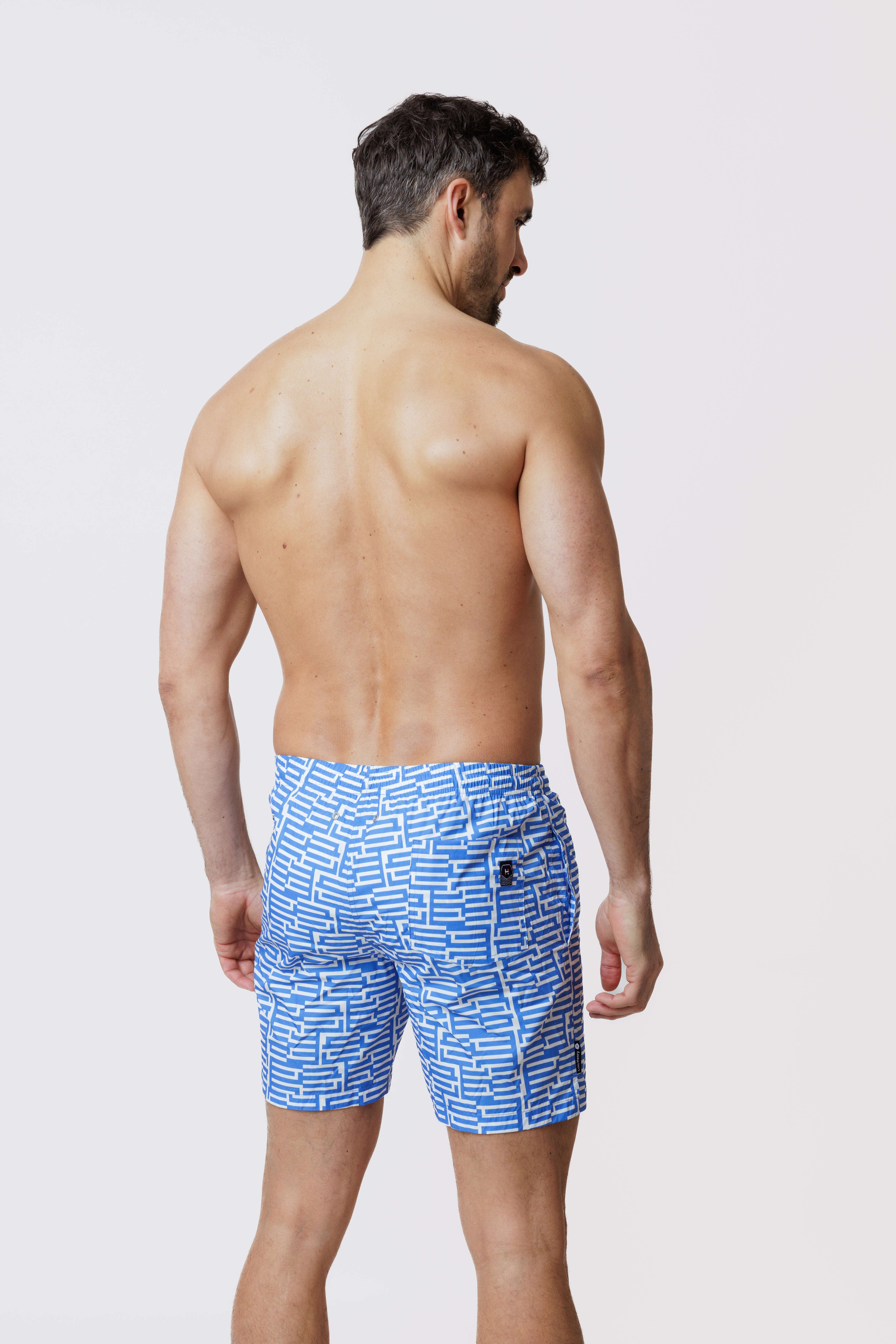 Short de bain Long Blue Stripes
