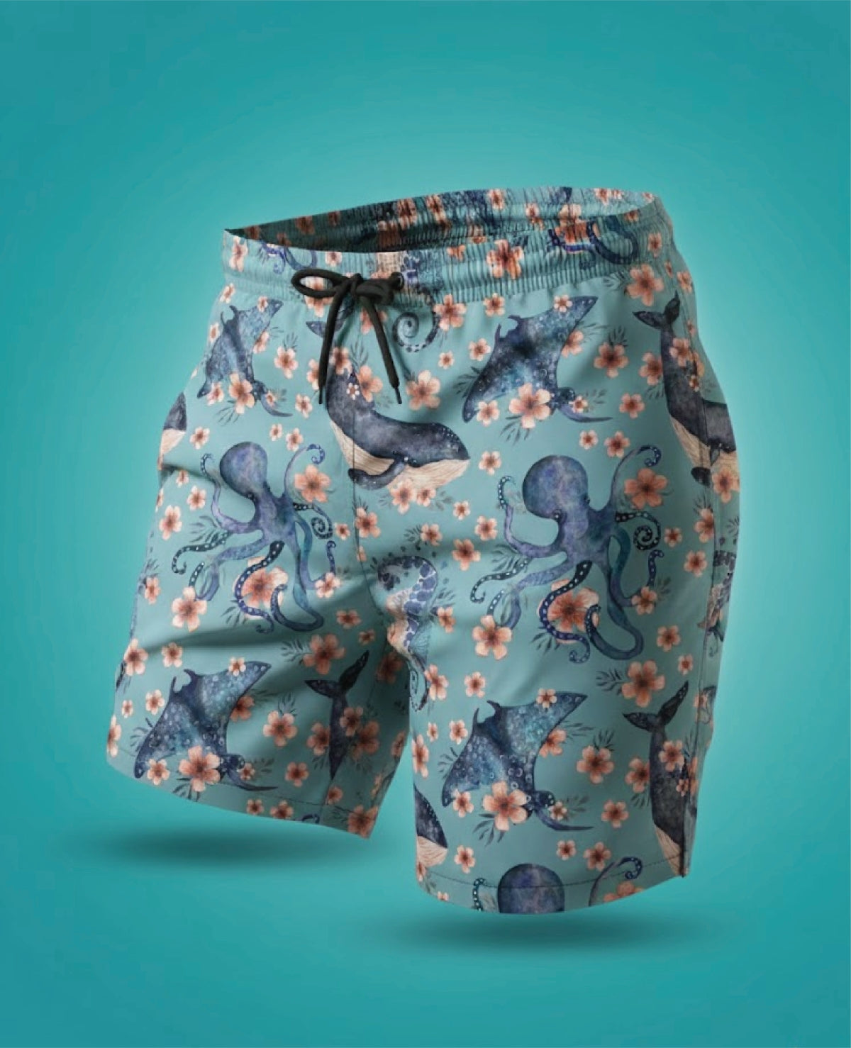 Short de bain Long Extensible Blue Whalvis