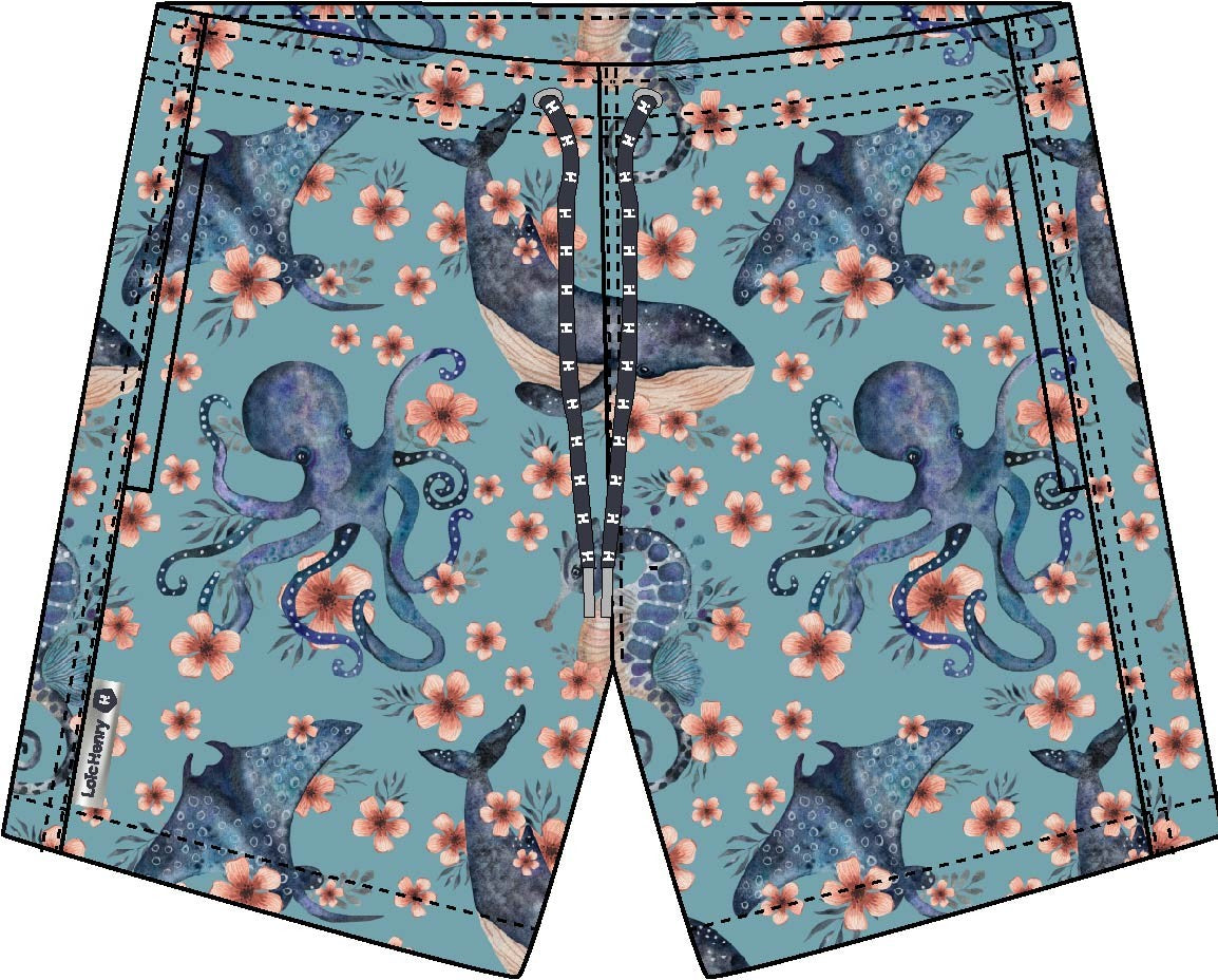 Short de bain Long Extensible Blue Whalvis