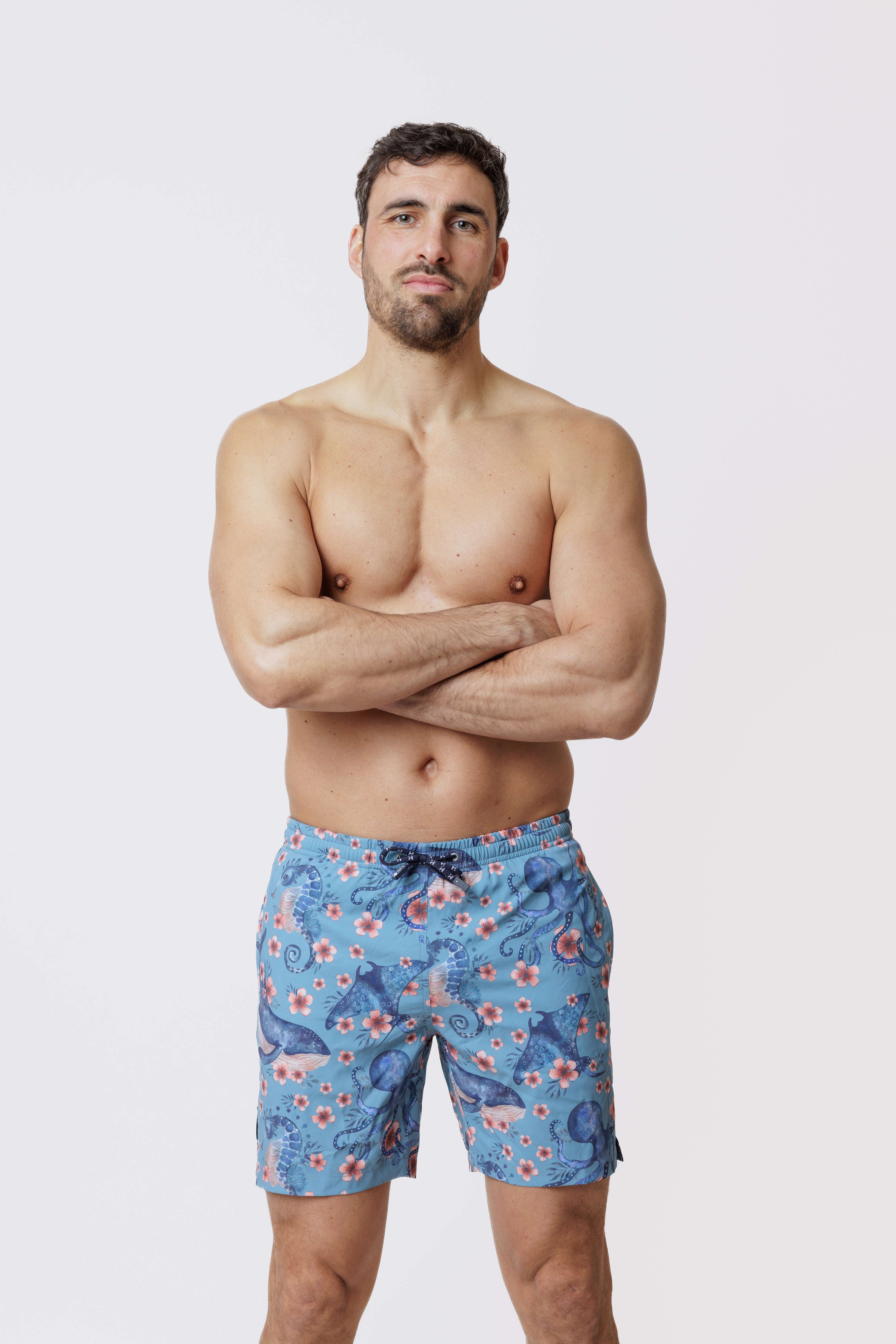 Short de bain Long Extensible Blue Whalvis