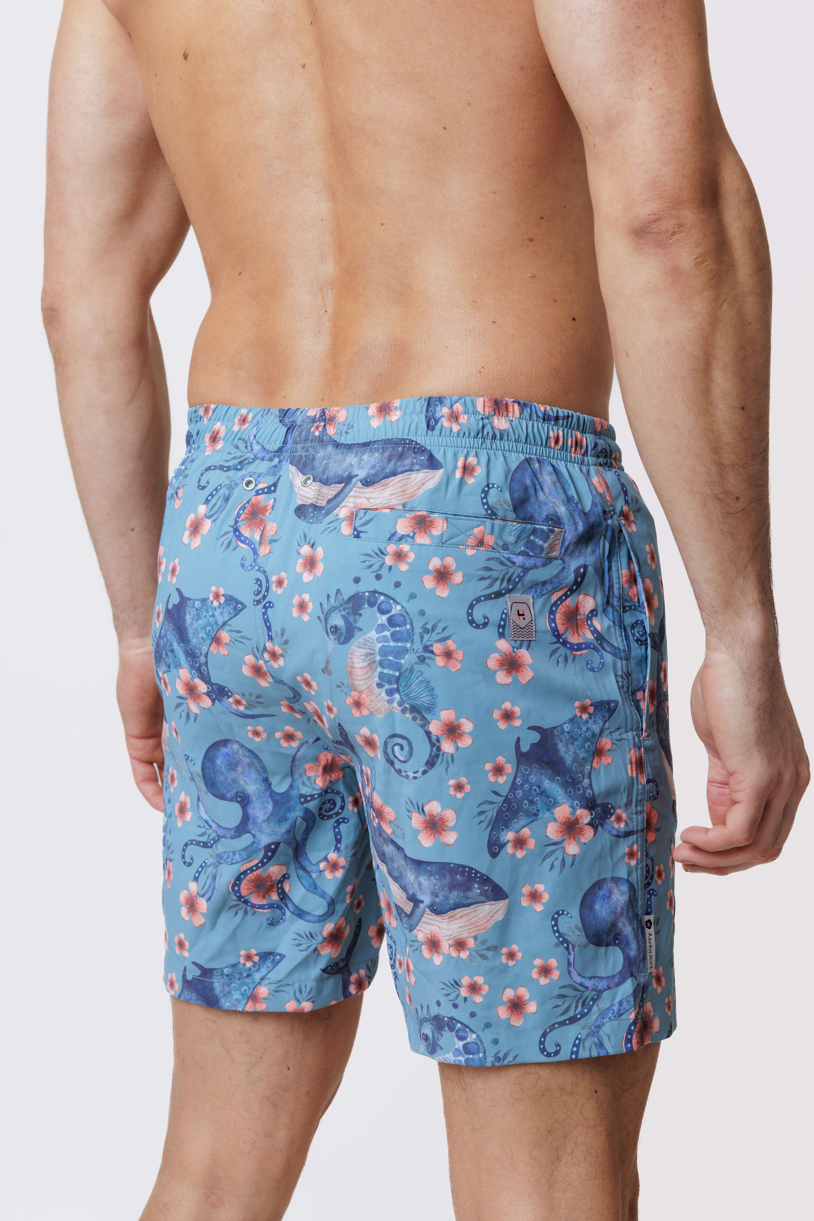 Short de bain Long Extensible Blue Whalvis