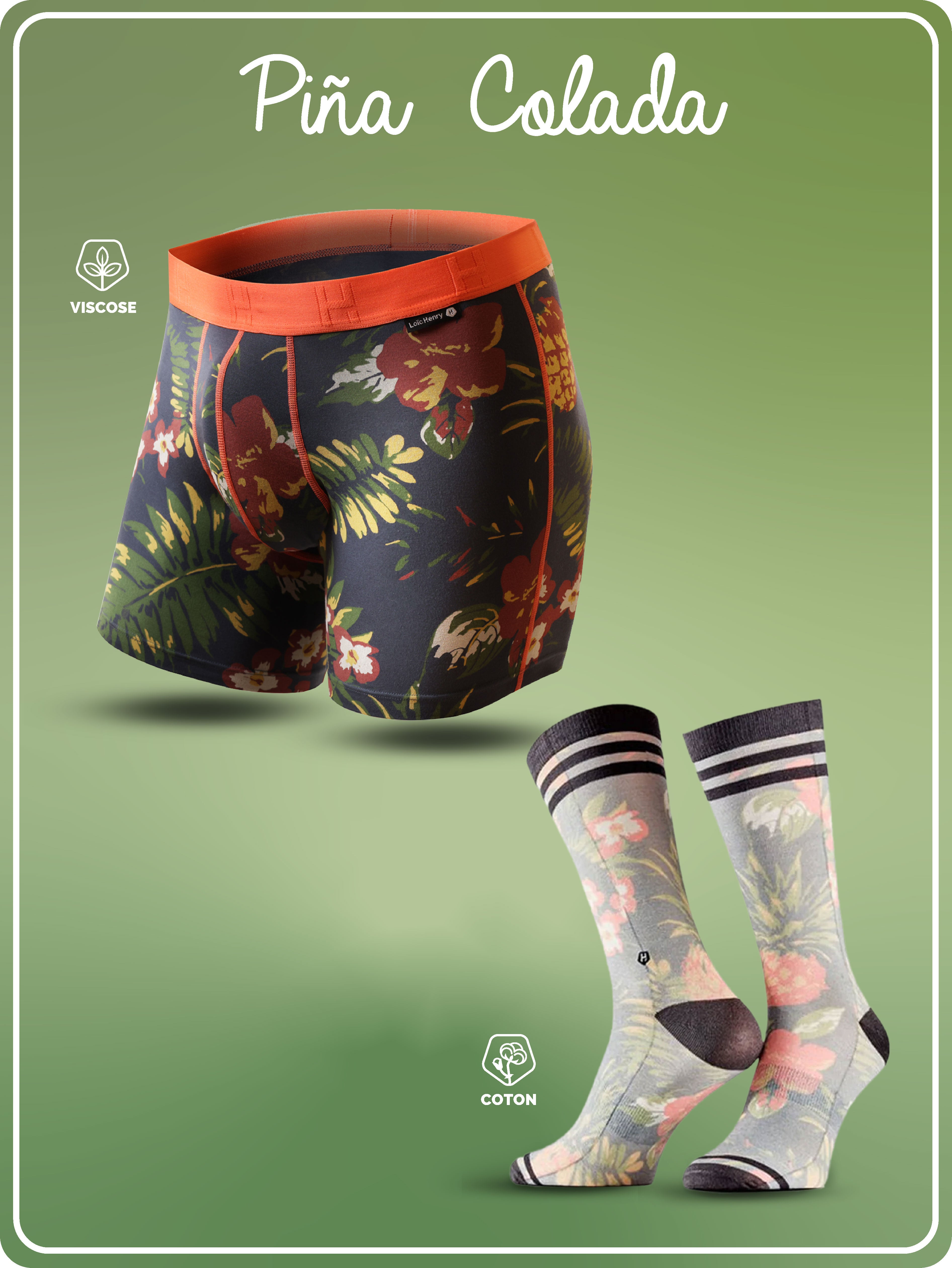 Duo Boxer & Chaussette "PIÑA COLADA"