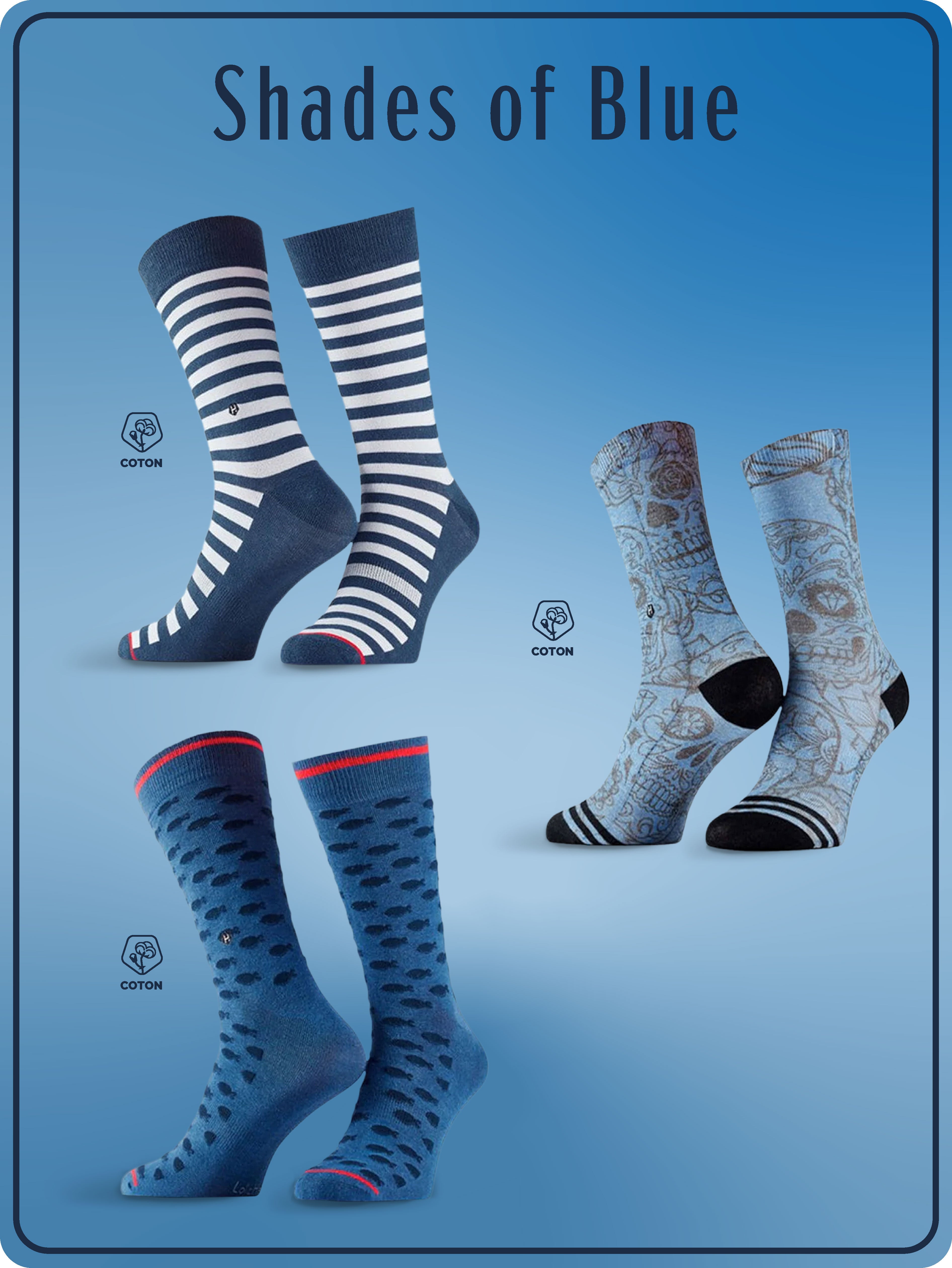 Trio Chaussettes " Blue"